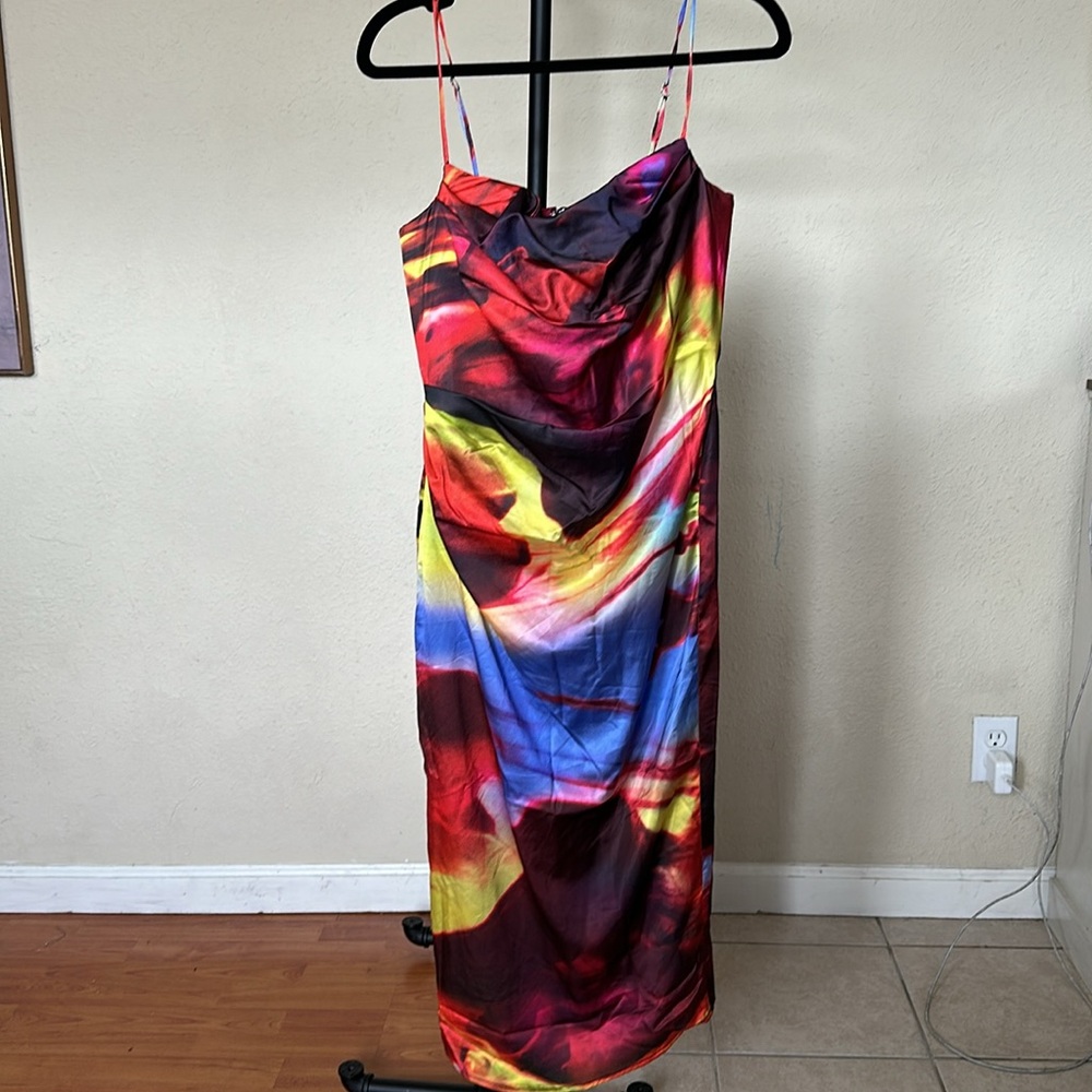 House of CB ‘Mitzi’ satin corset midi dress NWOT size M - Picture 9 of 15